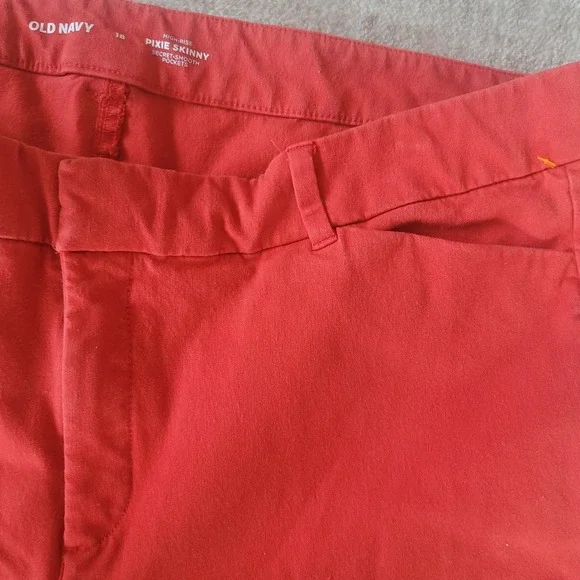 Old Navy Pixie Skinny High Rise Pants Coral Size 18 Women Secret Smooth Pockets - Picture 3 of 4